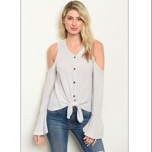 Casual Cold Shoulder Fall/Winter V-neck Knit Top